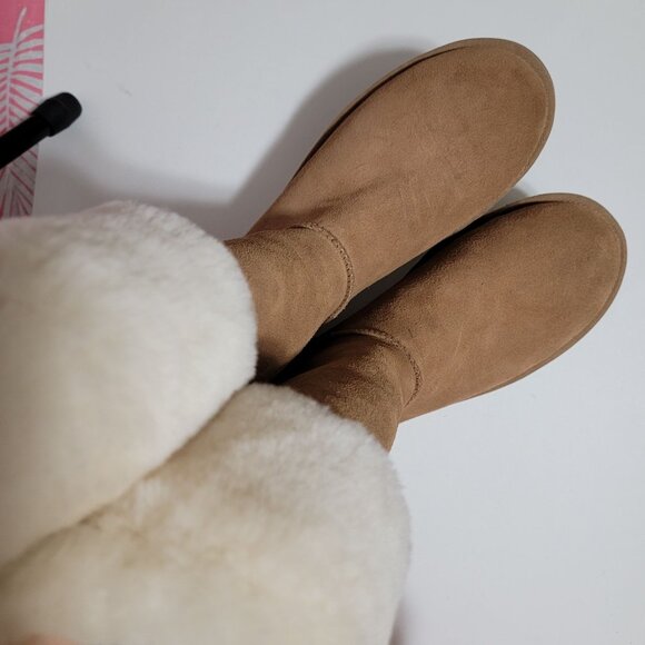 NEW UGG Suhenny Wool Boots Womens 6 Suede Winter Cozy Fur Warm Boho - Picture 2 of 11